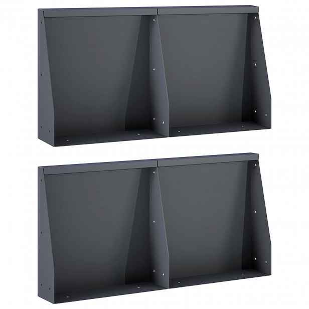 vidaXL Opěrná zeď 4 ks 40 x 12 x 30 cm Ocel Antracitová