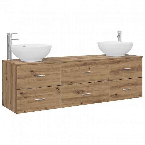 vidaXL Sada koupelnového nábytku 3 ks Dub artisan 161 x 44,5 x 80 cm