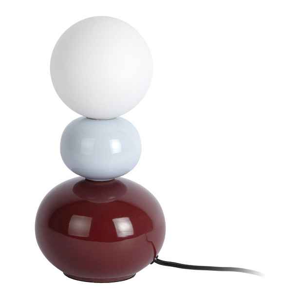 Vínová/světle modrá keramická stolní lampa (výška 26 cm) Firenze Pellet – Leitmotiv