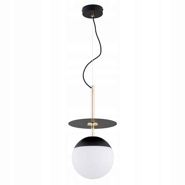 Alfa Qeency závěsná lampa černo-zlatá koule bílá E27 15W