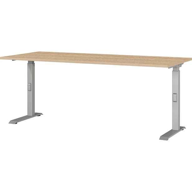 Polohovací pracovní stůl s deskou v dubovém dekoru 80x180 cm Downey – Germania