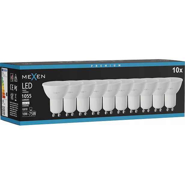 Mexen Nova 10X Led Žárovka GU10 10W Neutrální Bílá 4000K 1055 LM
