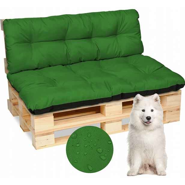 Polštář na zahradní lavičku 120x80+120x38 zelený