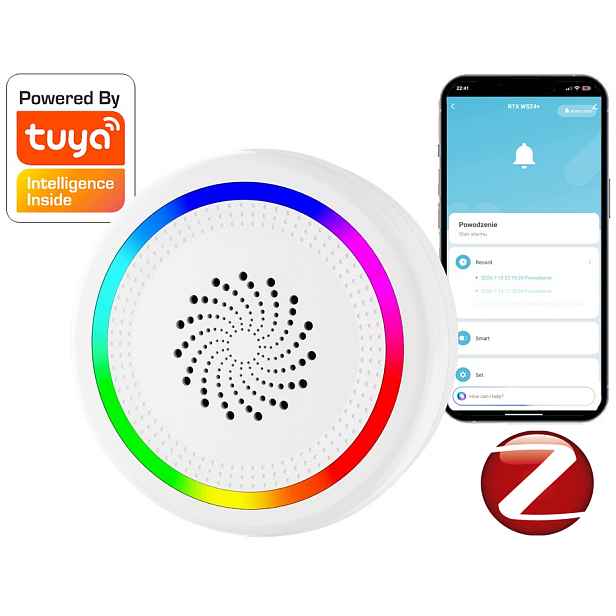Siréna Zigbee Tuya Funkční signalizátor Rtx #Vlastní zprávy a melodie