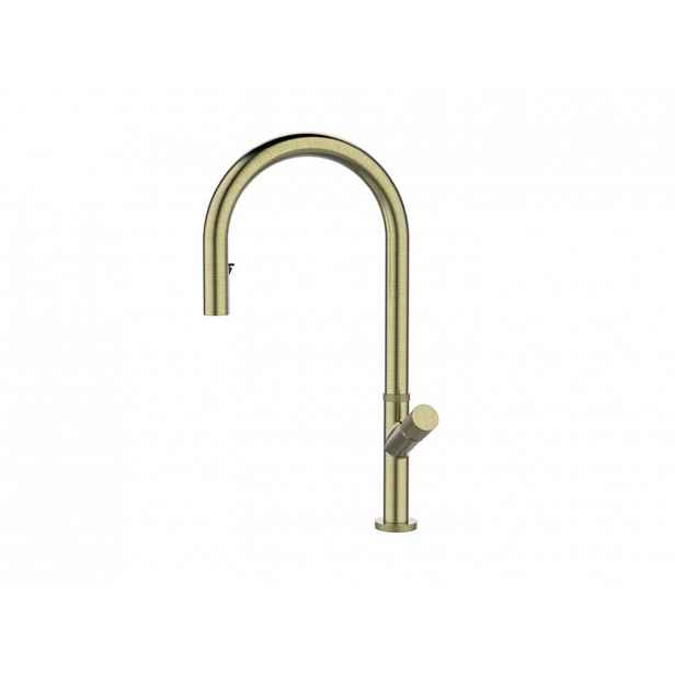 Alveus Swan - Dřezová baterie s výsuvnou sprškou, brushed gold 1150776