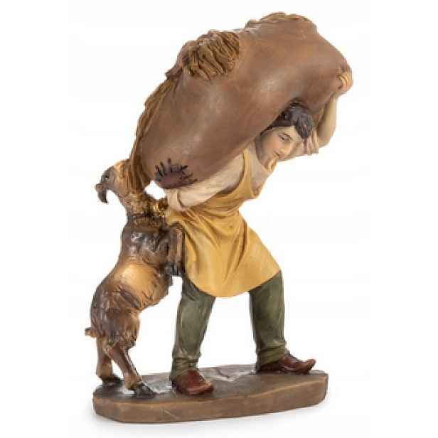 Figurka do Betléma "Pracovník se senem a kozou" pro figurky o výšce 14-15 cm