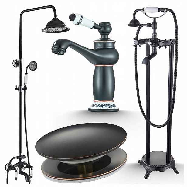 Keramická koupelnová baterie Retro Perlátor Armatura Set Se Sprchou