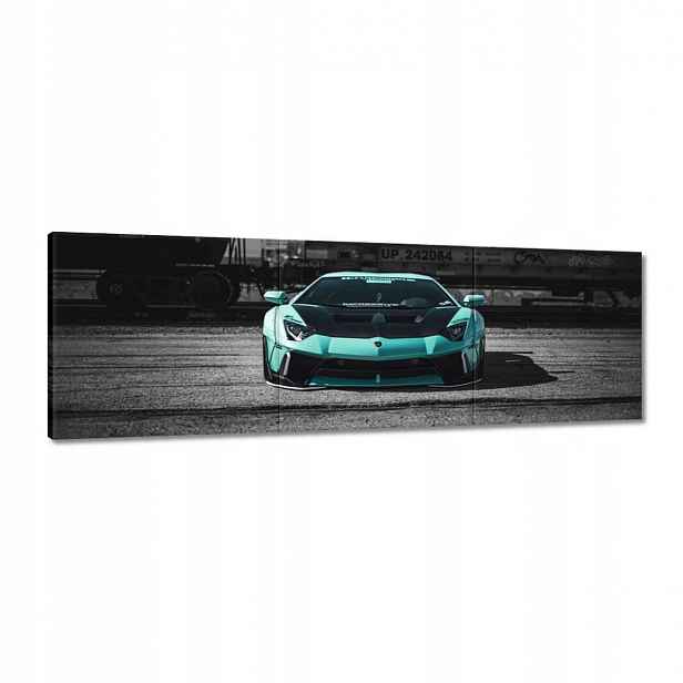 Obrazy 150x50 Tyrkysové Lamborghini