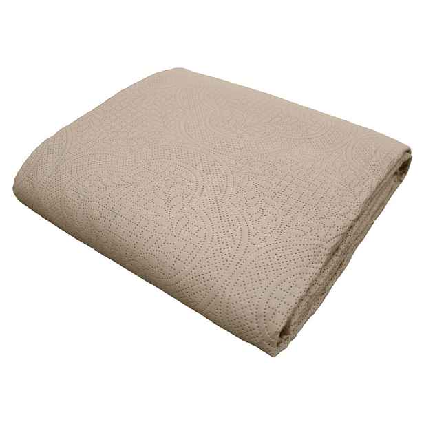 Světle hnědý set přehozu a povlaku na polštář z mikrovlákna 240x260 cm Romane – douceur d'intérieur