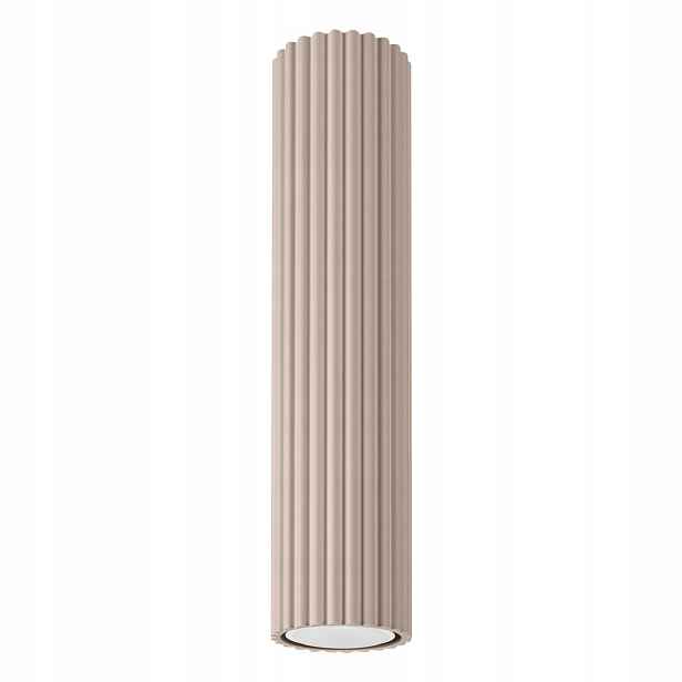 Sollux stropní spot taupe kulatý vroubkovaný tubus 30 cm 1xGU10 10W Karbon