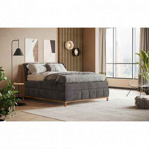Livetastic POSTEL BOXSPRING, 180/200 cm, tmavě šedá