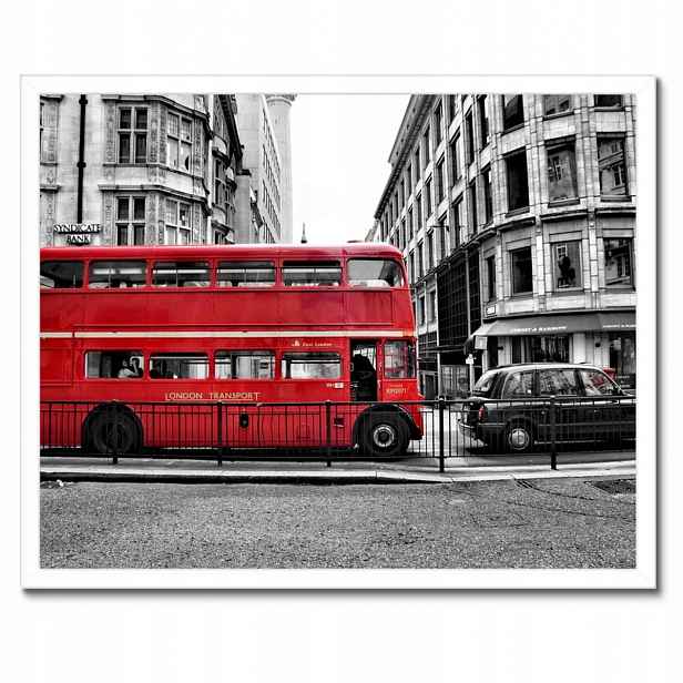 Plakáty v rámu 50x40 Červený autobus Londýn