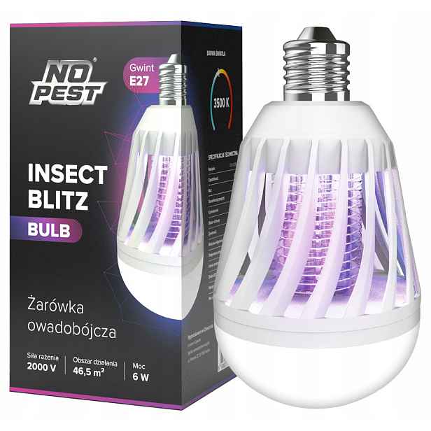Insekticidní Lampa Žárovka No Pest Past Na Komáry Mouchy Muchničky Můry Hmyz