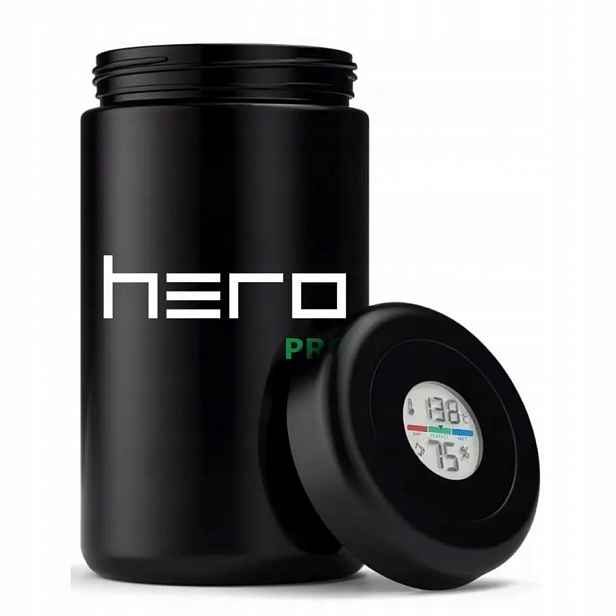 Skleněná nádoba bez zápachu s vlhkoměrem 2000 ml Hero Pro