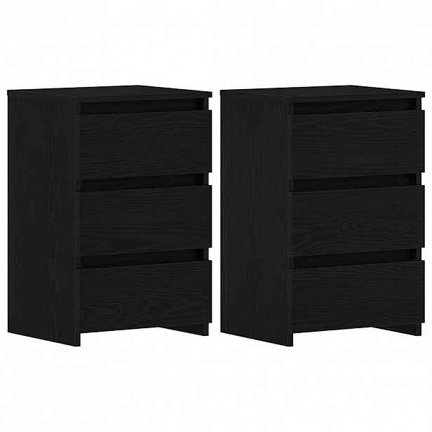 vidaXL Noční skříňka 2 ks Černý dub 40 x 35 x 62,5 cm Kompozitní dřevo