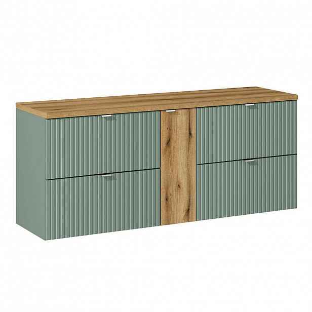 Petits-meubles SKŘÍŇKA POD UMYVADLO 140.4cm Jade Zelená a dřevo