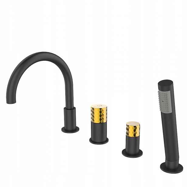 Čtyřotvorová Vanová Baterie Ove Black Gold Sea Horse