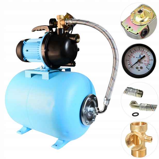 Hydrofor Na Vodu Hydroforová Pumpa 550W 50L/MIN Nádrž 50L Přenosná