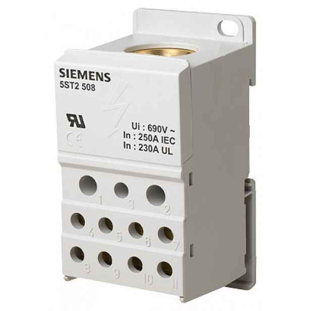 Rozvodný blok Siemens 5ST2508 250A 1P Svorky Din lišta