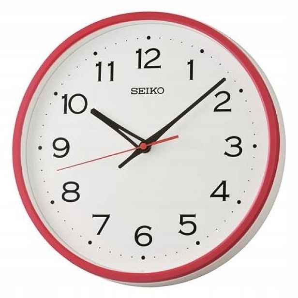 Čitelný Klasický Červený Kulatý Japonský Hodinový Stroj Seiko QHA020R 30 cm