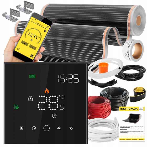 Set Mission Air Fólie Vyhřívací Podložka Infračervená 100 cm I 16 m² 160 W/m² Ptc