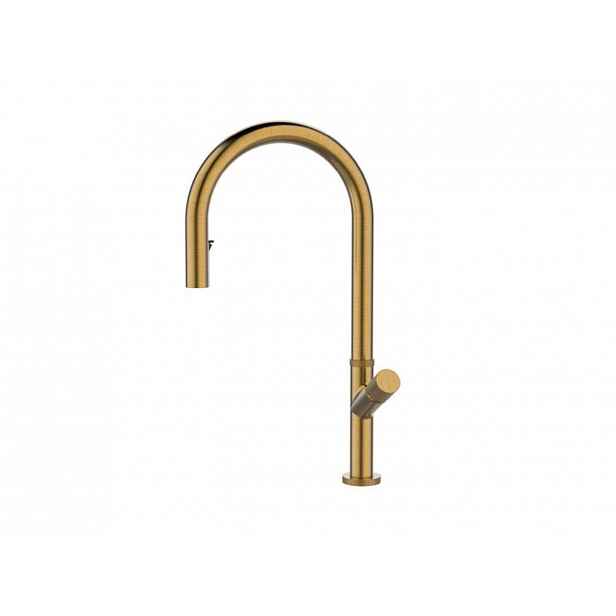 Alveus Swan - Dřezová baterie s výsuvnou sprškou, brushed bronze 1150779