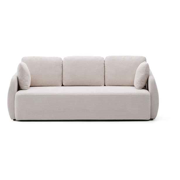 Krémová žinylková rozkládací pohovka 225 cm Laira – Kave Home