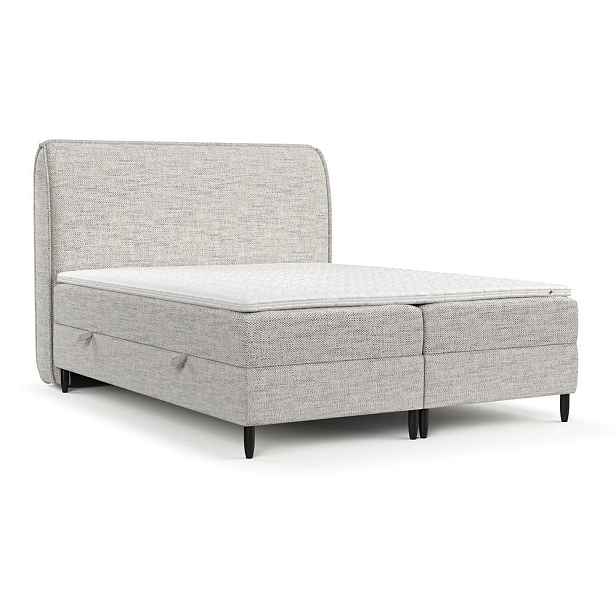Světle šedá boxspring postel s úložným prostorem 180x200 cm Melba – Maison de Rêve