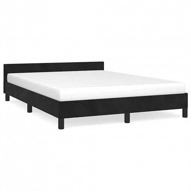 vidaXL Rám postele bez matrace černý 140 x 200 cm samet