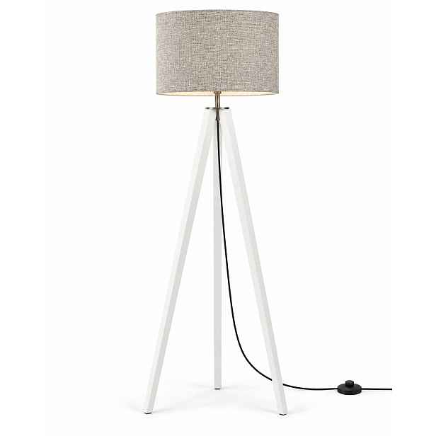 Podlahová lampa Paco Home Madera šedá Trojnožka E27 148 cm Skandinávská