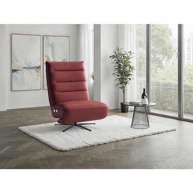 Sit & More RELAXAČNÍ KŘESLO, kůže, červenohnědá