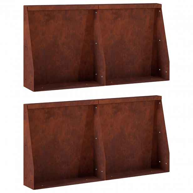 vidaXL Opěrná zeď 4 ks 40 x 12 x 50 cm Povětrnostně odolná ocel Rezavá