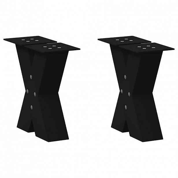 vidaXL Nohy konferenčního stolku ve tvaru X, 2 ks, černé, 30 x (30-31) cm, ocel