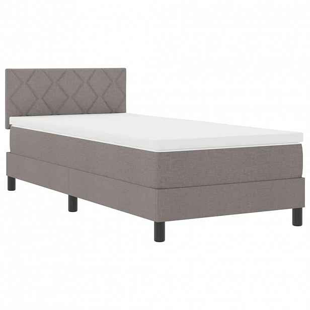 vidaXL Postel s boxspringem s LED pásky Taupe 90 x 190 cm textil