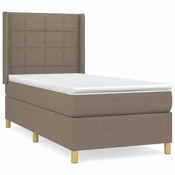 vidaXL Box spring postel s matrací taupe 100 x 200 cm textil