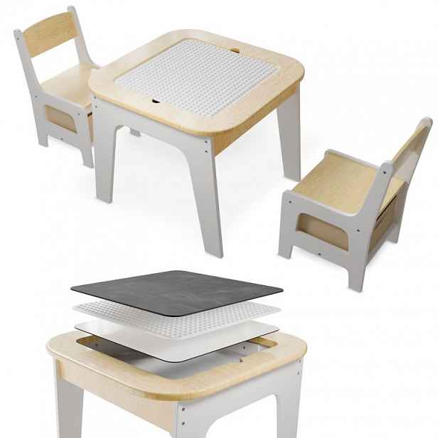 Dětský stůl a židle s úložným prostorem a deskou