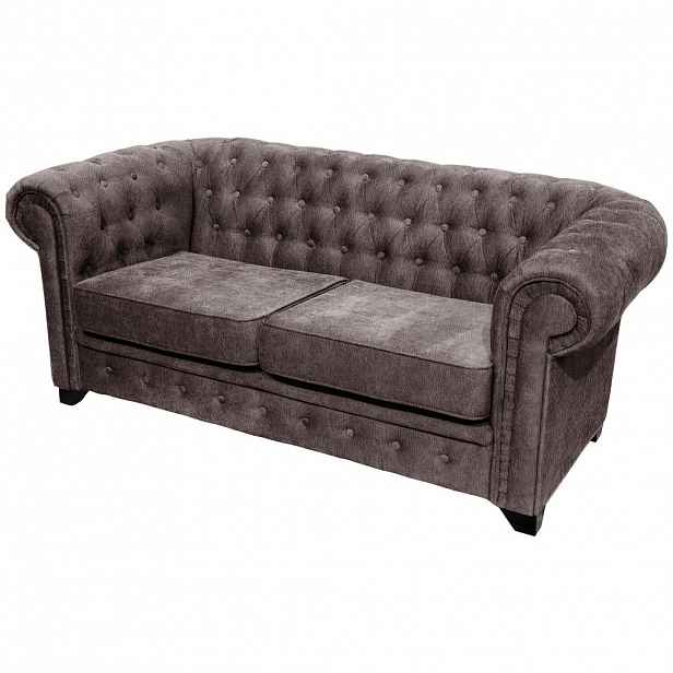 Livetastic POHOVKA CHESTERFIELD, dřevo, textil, kompozitní dřevo, hnědá