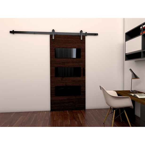 Posuvné dveře na stěnu BUSHLAND 5 - 76 cm, wenge