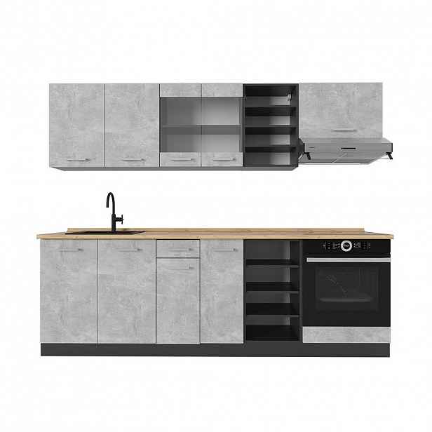 Vicco KUCHYŇSKÝ KOUT R-Line Beton/antracit 240 cm bez pracovní desky