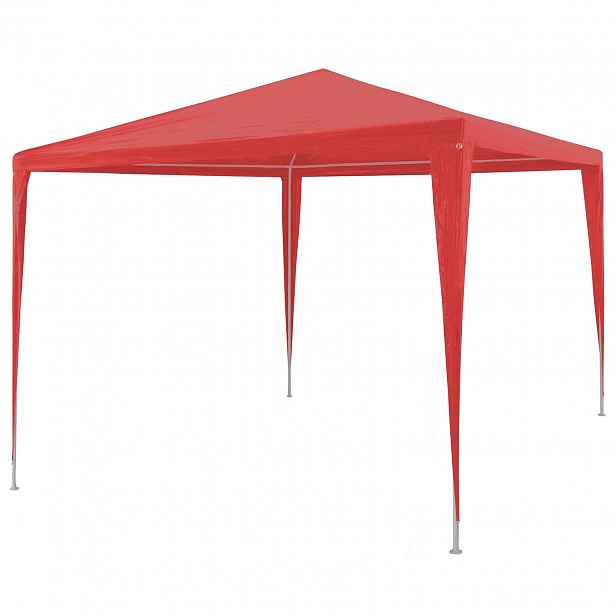 vidaXL Party Stan Červená 300 x 300 x 255 cm PE a ocel