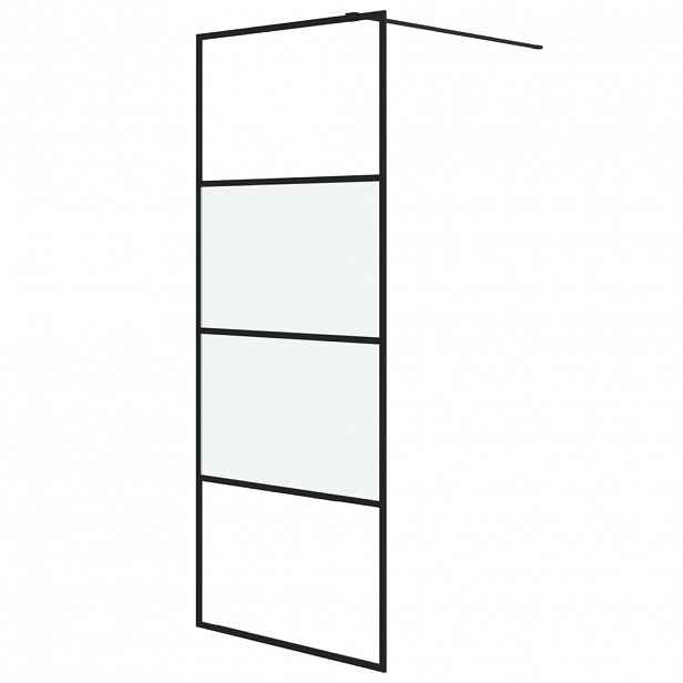 vidaXL Sprchová zástěna walk-in černá 80x195 cm napůl mléčné ESG sklo