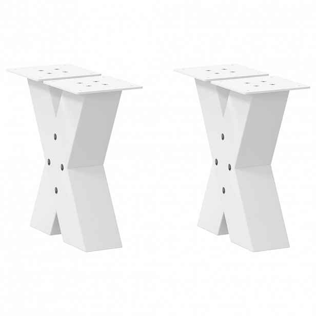 vidaXL Nohy konferenčního stolku ve tvaru X, 2 ks, bílé, 30 x (30-31) cm, ocel