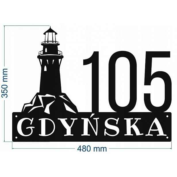 Číslo Na Dům 60 cm Tabule Adresa Ocel 2 mm Grafika 61