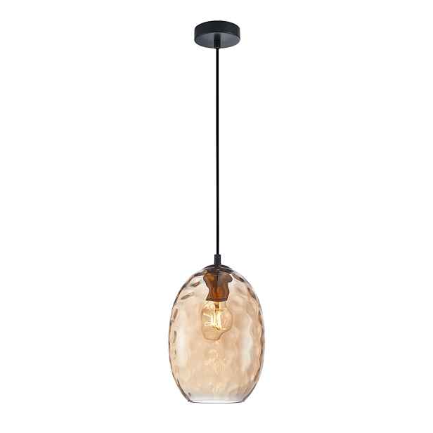 Italux Novala závěsná lampa loft černo-zlatá jantarová E27 40W