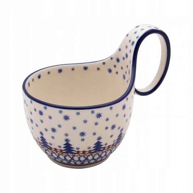 Omáčník Čerpak 11.5 cm Umělecká keramika Bolesławiec dek 0339 Vánoční Stromky