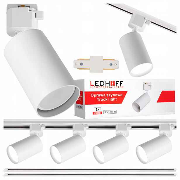 Sada kolejnicových kabelů pro osvětlení 2 x 1 m lampa GU10 Reflektor Led x4