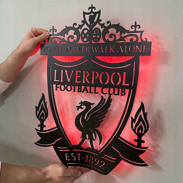 Dřevěný 3D obraz Fotbal Liverpool Nástěnná Dekorace Noční Lampa Led