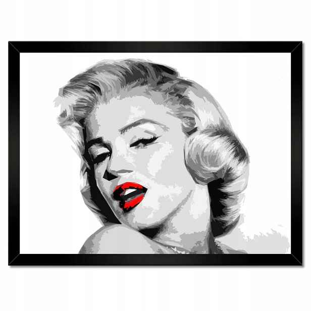 Plakáty v rámu 40x30 Marilyn červené rty