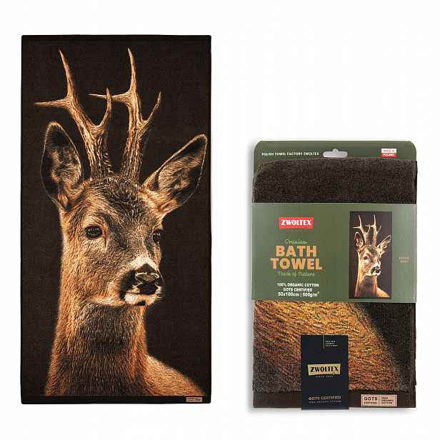 Lovecký bavlněný ručník Zwoltex rozměr: 50x100 cm 600 g vzor Roháč