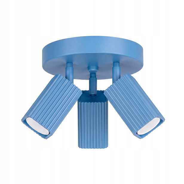 Sollux Lighting Rayo stropní svítidlo modrá rýhovaná 3xGU10 10W